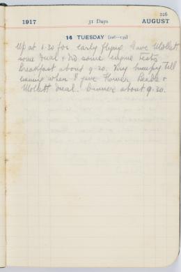 Item 04: Geoffrey Forrest Hughes diary, 1917 - Page 250