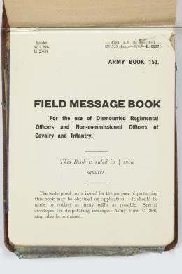 Item 09: Hector Brewer field message book, 1918 - Page 5