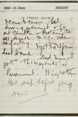 Item 08: Henry Nicholls diary, 1922 - Page 595