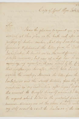 Series 13.22: Letter received by Banks from Francis Masson, 21 January 1786